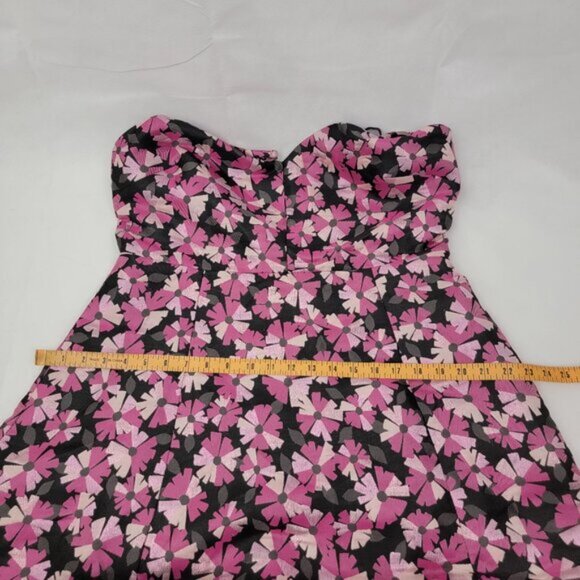 KATE SPADE Womens 14 Wallflower Jacquard Dress Pink Black Metallic A Line Knee - Picture 15 of 16